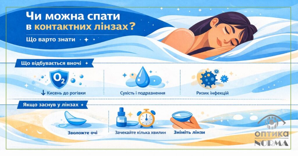 Чи можна спати в контактних лінзах: сценарій, який здається зручним, але має нюанси