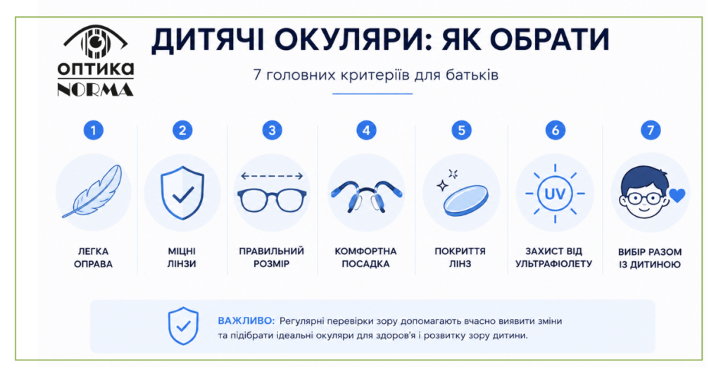 Дитячі окуляри: як обрати та на що звернути увагу батькам