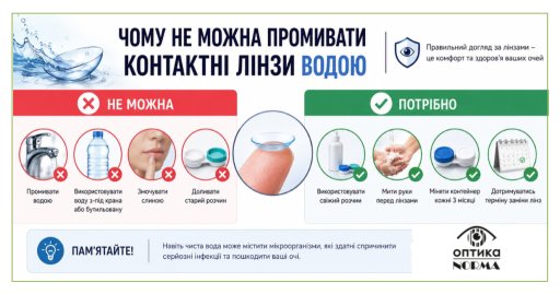 Чому не можна промивати контактні лінзи водою