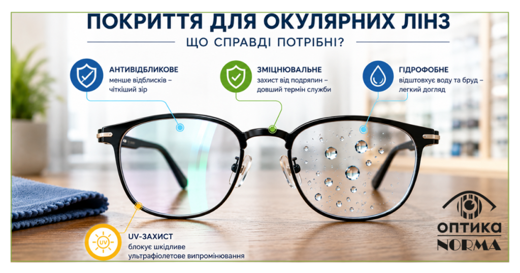 Які покриття для окулярних лінз справді потрібні?