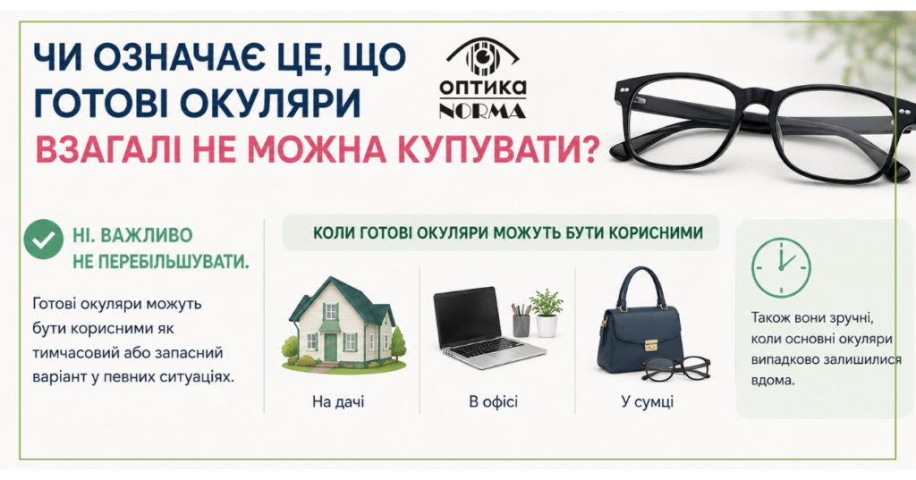 Чому не варто купувати готові окуляри без перевірки зору
